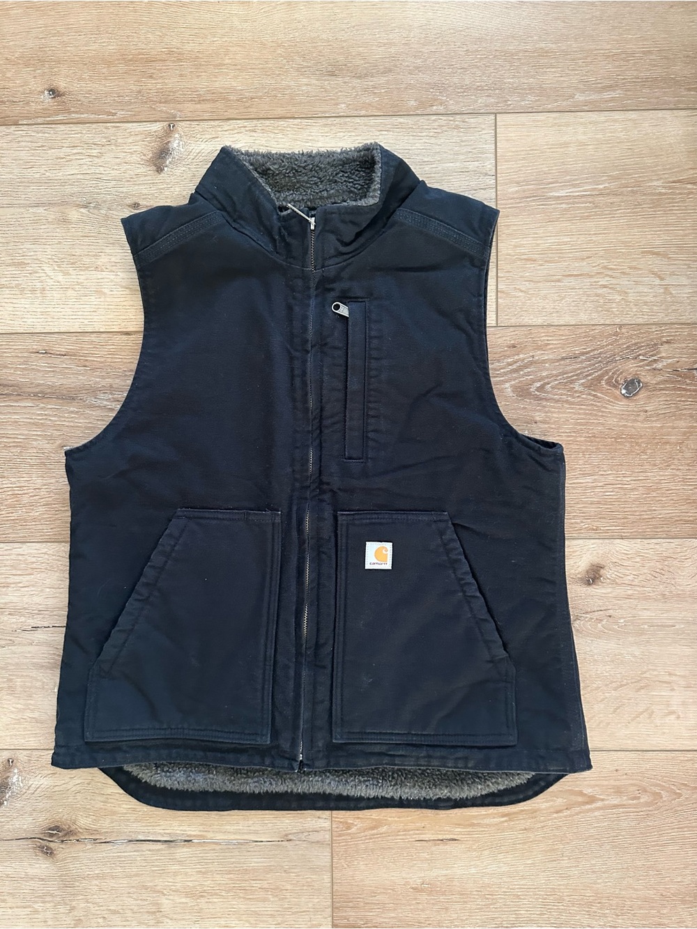 Carhartt Women’s Black Washed Duck Sherpa Lined Vest